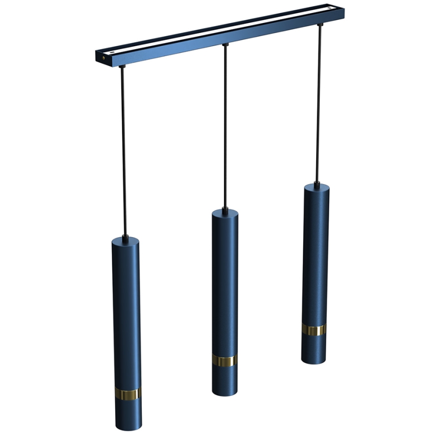 Brilagi - Suspension filaire POKER 3xGU10/25W/230V bleu/doré