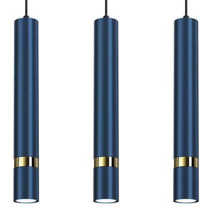 Brilagi - Suspension filaire POKER 3xGU10/25W/230V bleu/doré