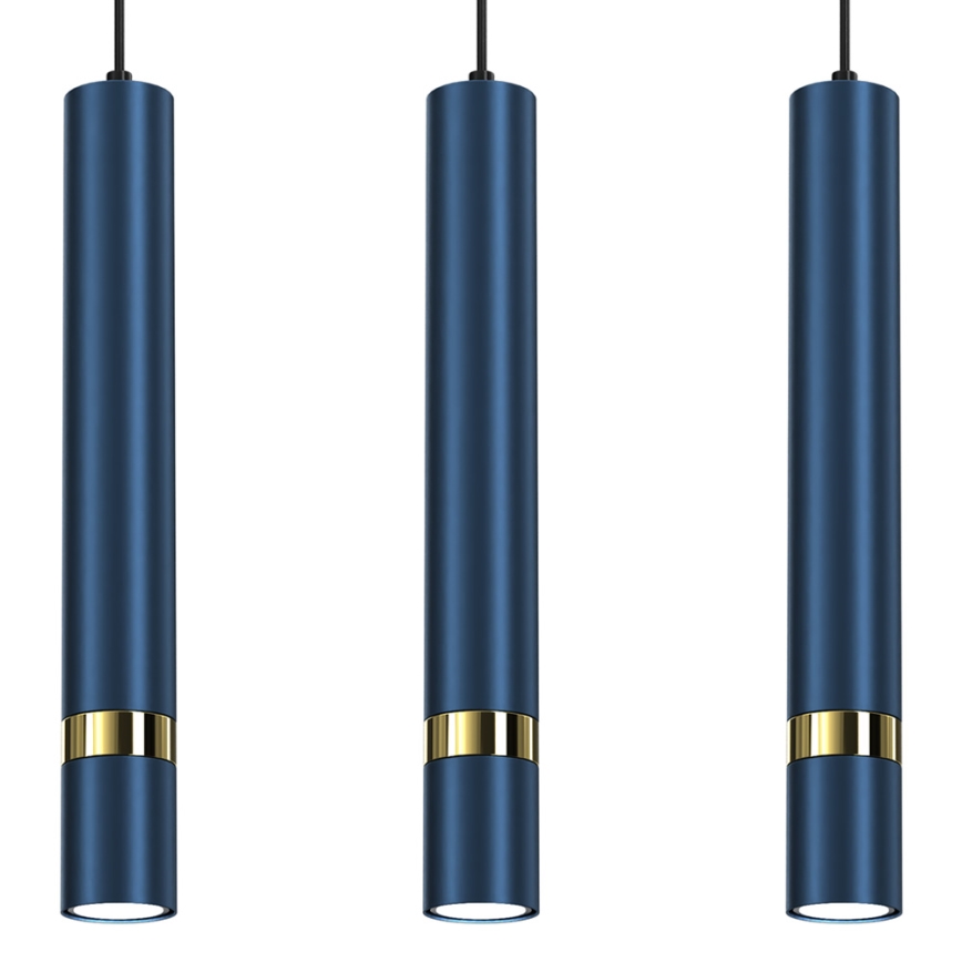 Brilagi - Suspension filaire POKER 3xGU10/25W/230V bleu/doré