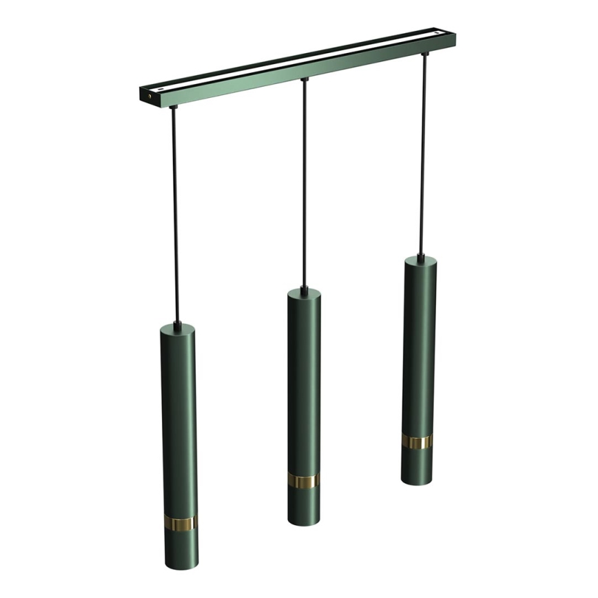 Brilagi - Suspension filaire POKER 3xGU10/25W/230V vert/doré