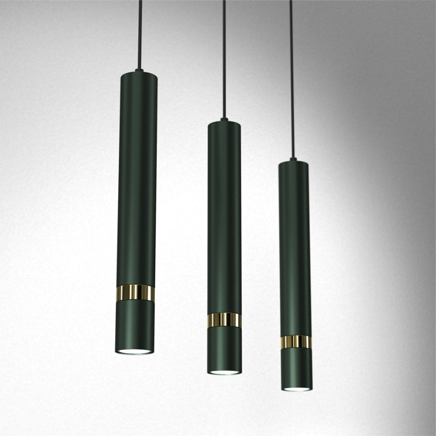 Brilagi - Suspension filaire POKER 3xGU10/25W/230V vert/doré