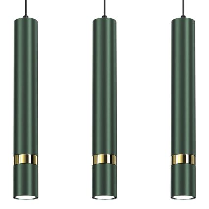 Brilagi - Suspension filaire POKER 3xGU10/25W/230V vert/doré