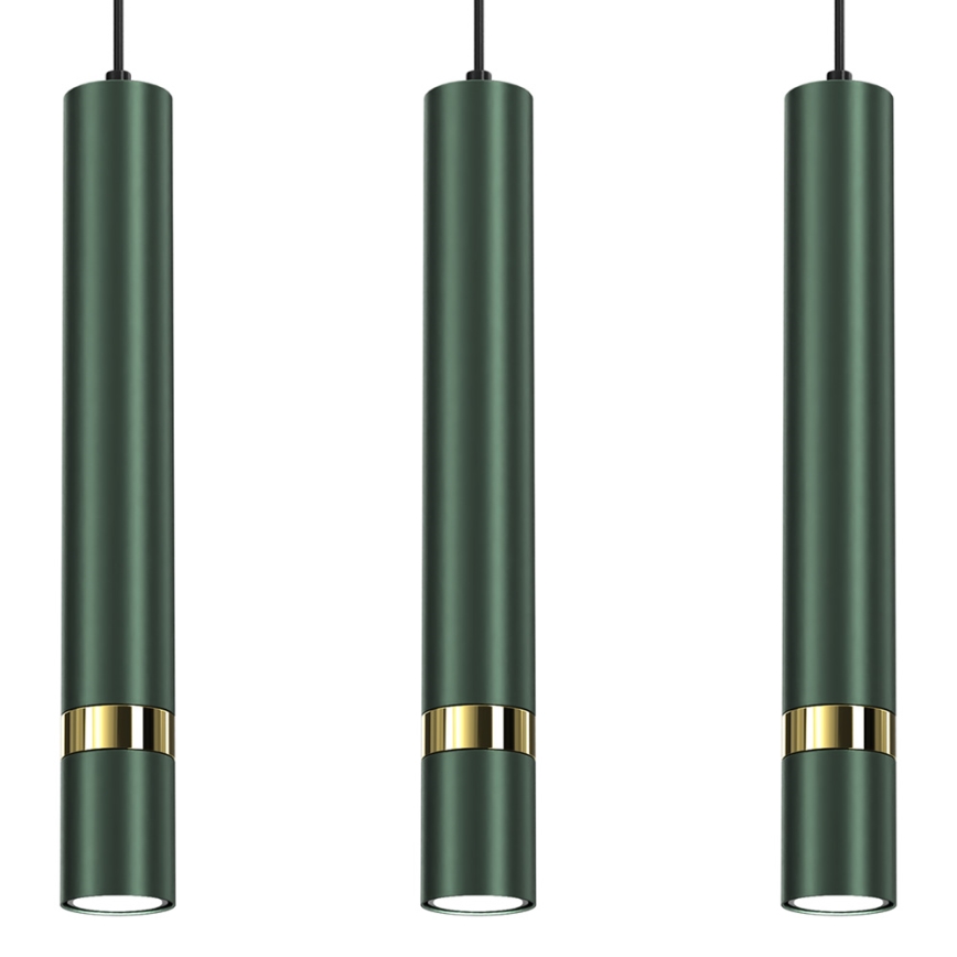 Brilagi - Suspension filaire POKER 3xGU10/25W/230V vert/doré