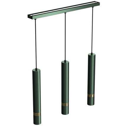 Brilagi - Suspension filaire POKER 3xGU10/25W/230V vert/doré