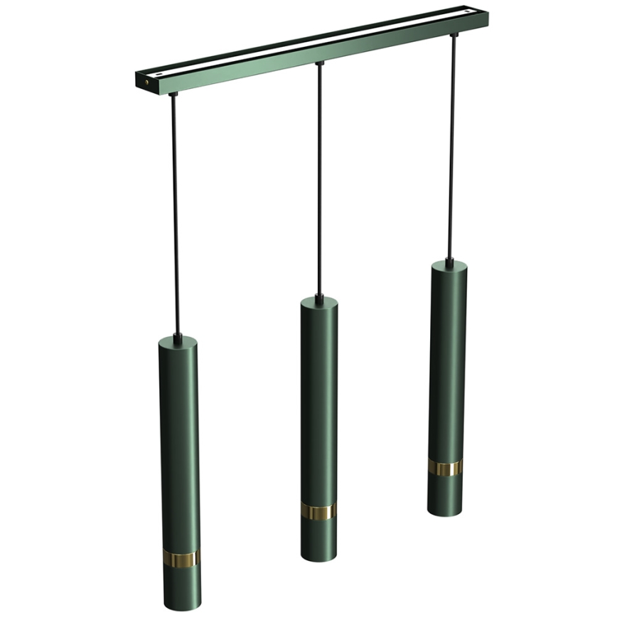Brilagi - Suspension filaire POKER 3xGU10/25W/230V vert/doré