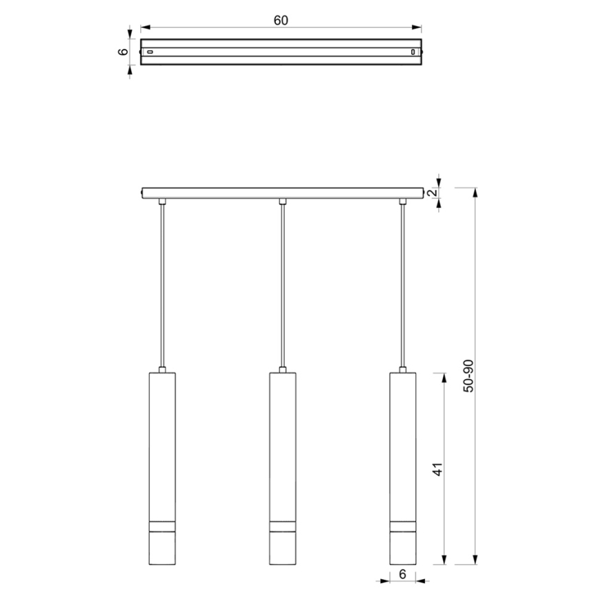Brilagi - Suspension filaire POKER 3xGU10/25W/230V vert/doré