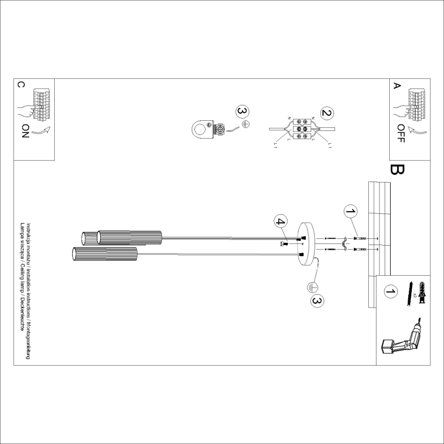 Brilagi - Suspension LED CRESTO sur câble, 3x GU10/10W/230V, noir