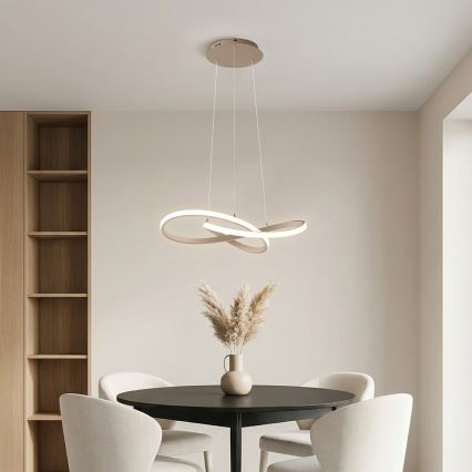 Brilagi - Suspension LED dimmable sur câble INFINITY LED/55W/230V 3000-6000K 50 x 50 cm beige + télécommande