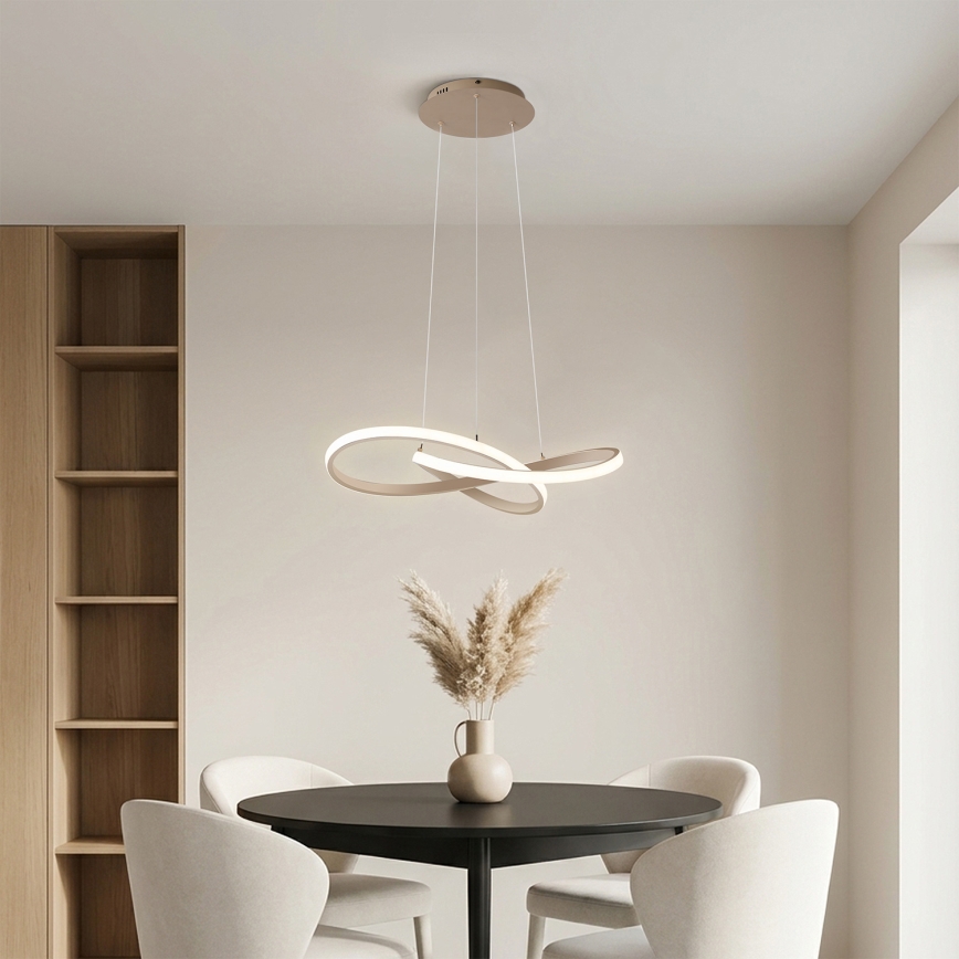 Brilagi - Suspension LED dimmable sur câble INFINITY LED/55W/230V 3000-6000K 50 x 50 cm beige + télécommande