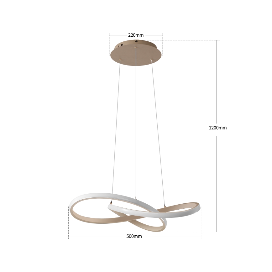 Brilagi - Suspension LED dimmable sur câble INFINITY LED/55W/230V 3000-6000K 50 x 50 cm beige + télécommande