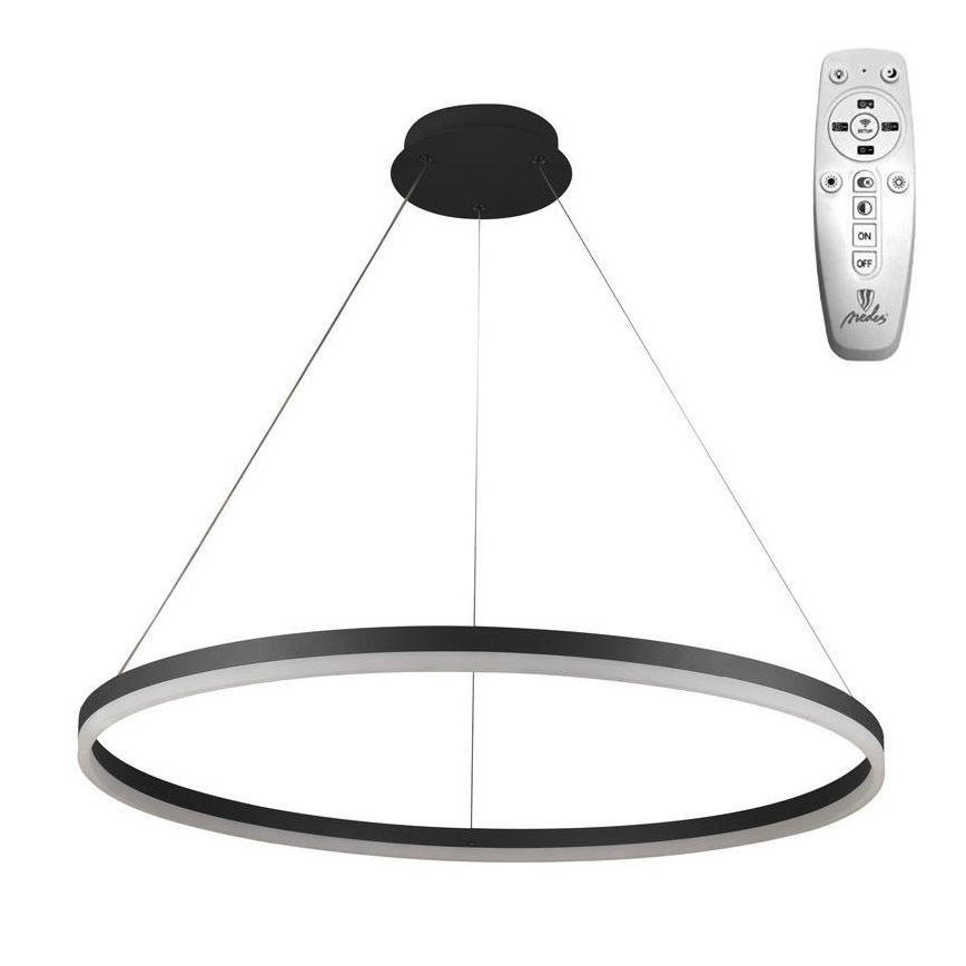 Brilagi - Suspension LED dimmable sur câble CIRCLE LED/55W/230V 3000-6500K Ø 80 cm noire + télécommande