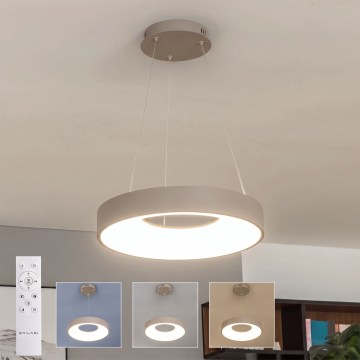 BRILAGI - suspension LED dimmable sur câble FALCON II LED/67W/230V 3000-6500K Ø 40 cm beige + télécommande