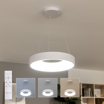 Brilagi - Suspension LED dimmable sur câble FALCON II LED/67W/230V 3000-6500K Ø 40 cm blanc + télécommande