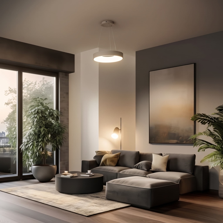 BRILAGI - suspension LED dimmable sur câble FALCON II LED/67W/230V 3000-6500K Ø 40 cm beige + télécommande