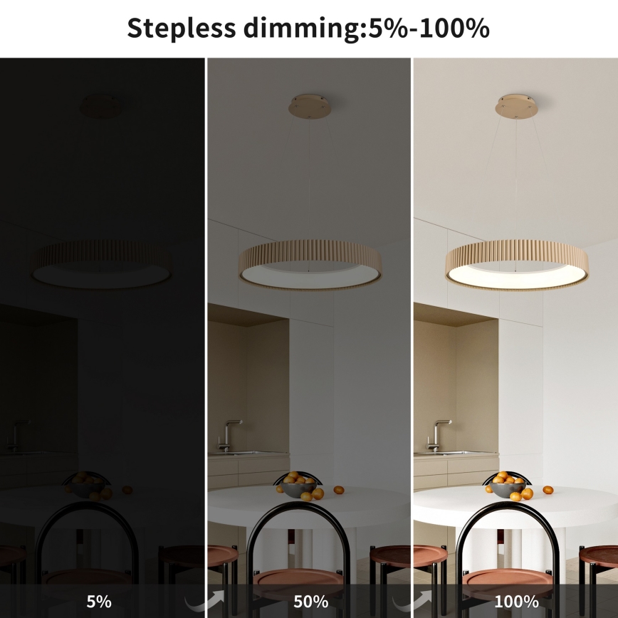 Brilagi - Suspension LED dimmable sur câble FALCON MODERN LED/54W/230V 3000-6500K Ø 60 cm beige + télécommande