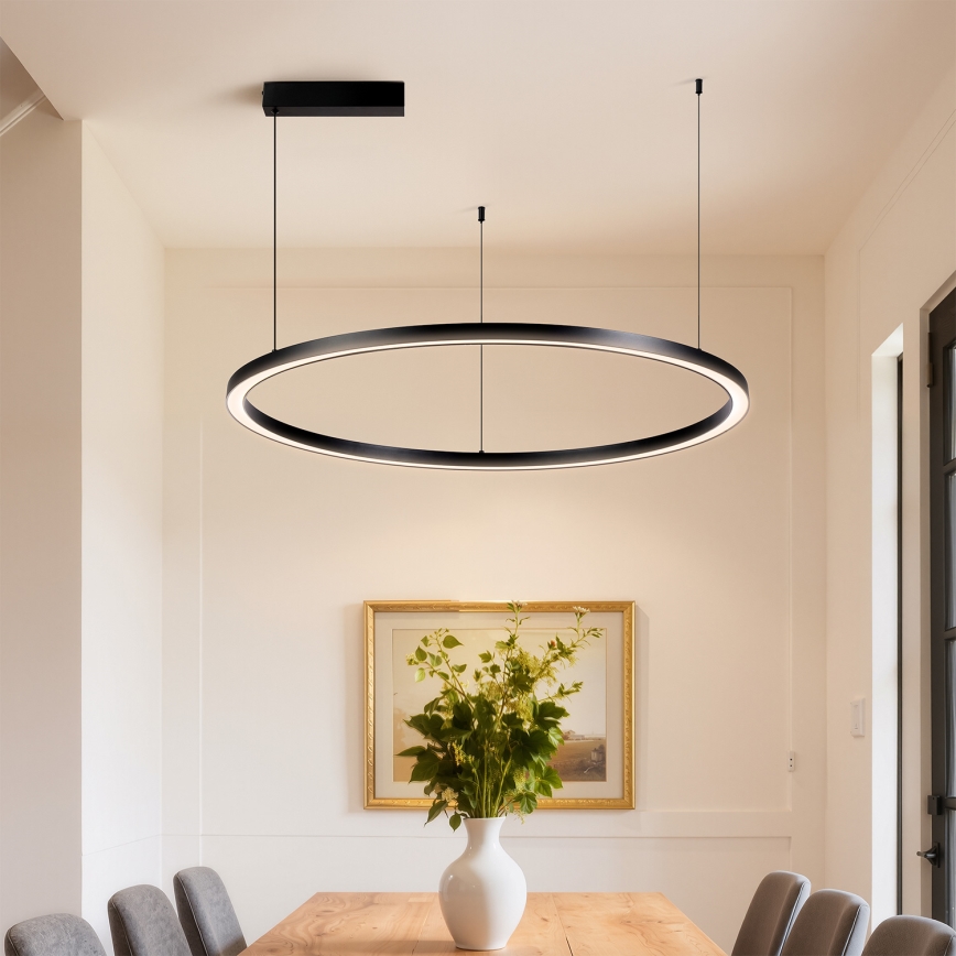 Brilagi - Lustre dimmable sur câble PORTOFINO LED 60W 230V 3000–6000K Ø 80 cm noir + télécommande