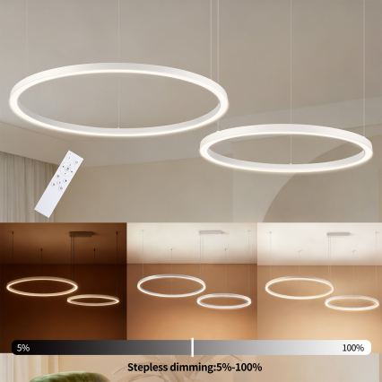 Brilagi - Suspension LED dimmable sur câble PORTOFINO LED/98W/230V 3000-6000K blanche + télécommande