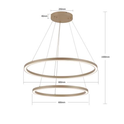 Brilagi - Suspension LED dimmable sur câble PORTOFINO LED/98W/230V 3000-6000K Ø 80 cm beige + télécommande