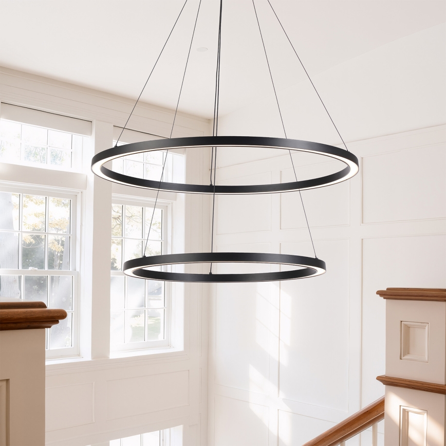Brilagi - Lustre LED dimmable sur câble PORTOFINO LED/98W/230V 3000-6000K Ø 80 cm noir + télécommande