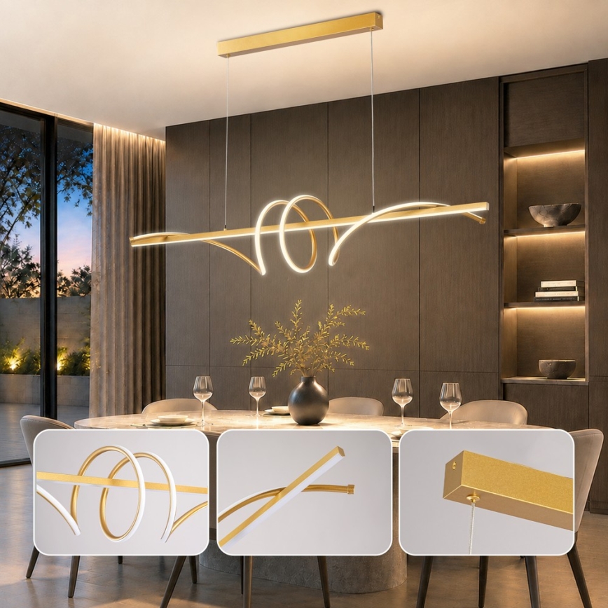 BRILAGI - Suspension LED dimmable sur câble SIGNATURE LED/50W/230V 3000-6000K 120 cm dorée + télécommande