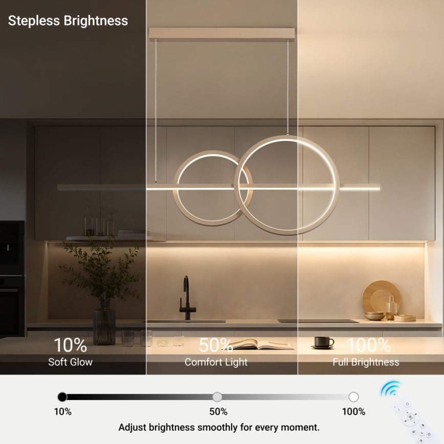 BRILAGI - LED Lustre dimmable sur câble SIGNATURE LED/53W/230V 3000-6000K 120 cm beige+ télécommande