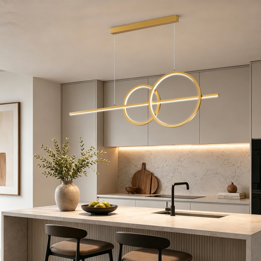 BRILAGI - Lustre LED dimmable suspendu sur câble SIGNATURE LED/53W/230V 3000-6000K 120 cm doré + télécommande