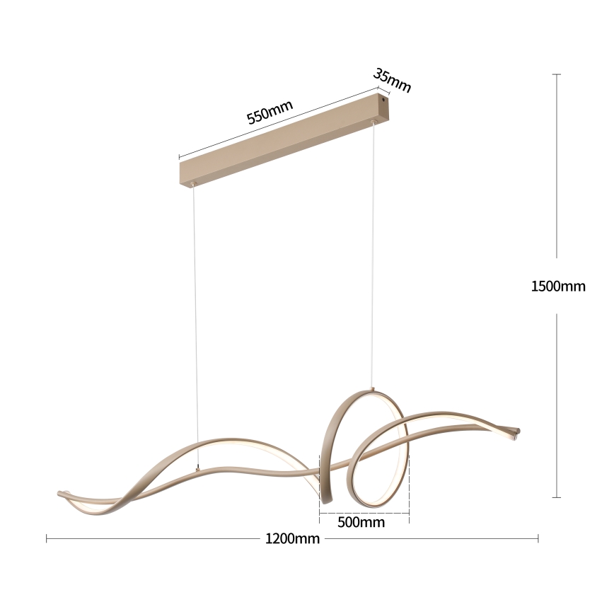 BRILAGI - Lustre LED dimmable suspendu par câble SIGNATURE LED/55W/230V 3000-6000K 120x23 cm beige + télécommande