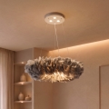 Brilagi - Suspension LED FEATHER sur câble, 3xE27/40W/230V + 3xLED/3W, Ø 50 cm, gris