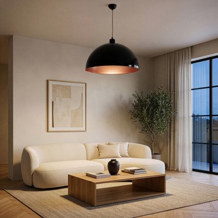 Brilagi - Suspension LED METALO sur câble 1xE27/40W/230V Ø 60 cm noir/cuivre
