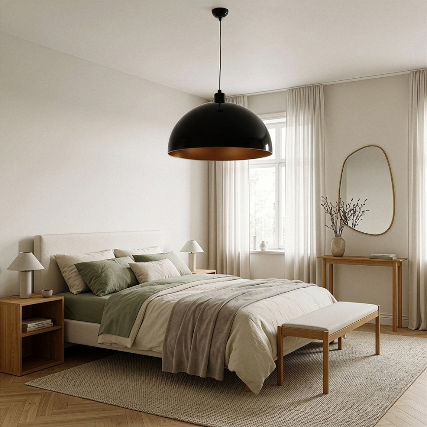 Brilagi - Suspension LED METALO sur câble 1xE27/40W/230V Ø 60 cm noir/cuivre