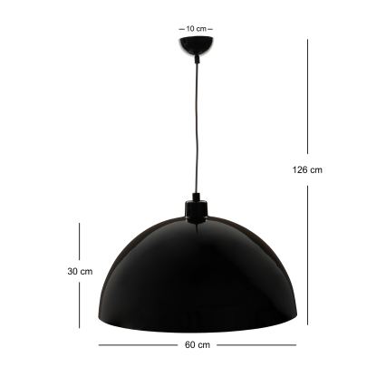 Brilagi - Suspension LED METALO sur câble 1xE27/40W/230V Ø 60 cm noir/cuivre