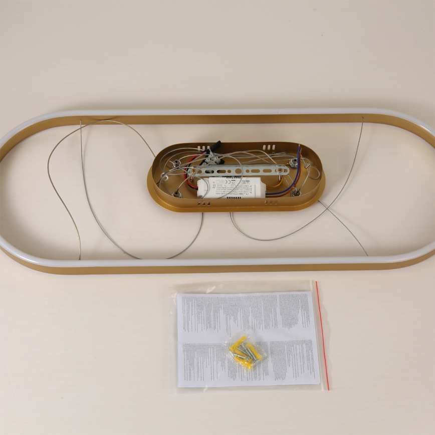 Brilagi - Suspension LED PONDIE sur câble, 44 W, 230 V, 80 x 30 cm, doré