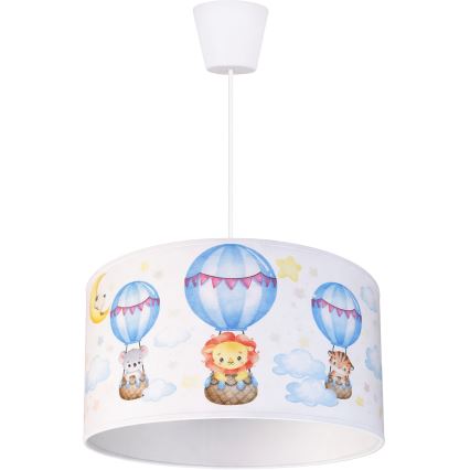 Brilagi - Suspension LED pour chambre d'enfant BOBO 1xE27/60W/230V Ø 35 cm blanche à motifs animaux