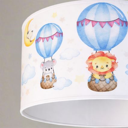 Brilagi - Suspension LED pour chambre d'enfant BOBO 1xE27/60W/230V Ø 35 cm blanche à motifs animaux