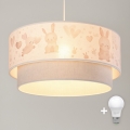 Brilagi - Suspension LED pour chambre d'enfant BOBO 1xE27/60W/230V Ø 40 cm crème/gris/bleu roi