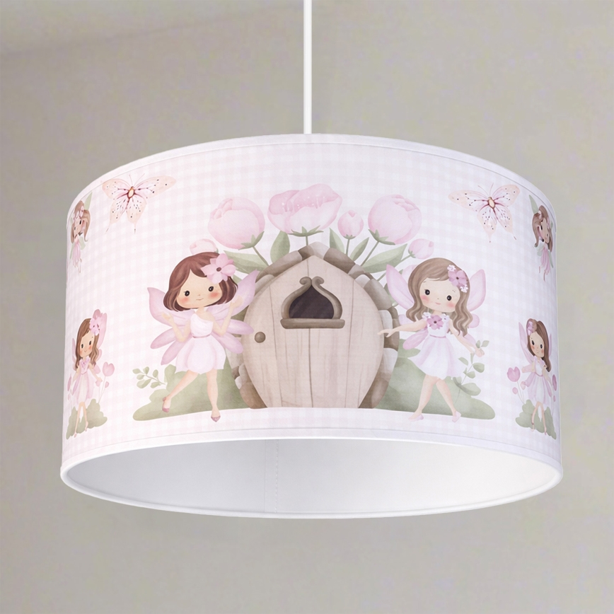 Brilagi - Suspension LED pour enfant BOBO sur câble 1xE27/60W/230V Ø 35 cm, rose à motifs fées