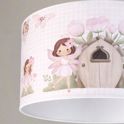 Brilagi - Suspension LED pour enfant BOBO sur câble 1xE27/60W/230V Ø 35 cm, rose à motifs fées