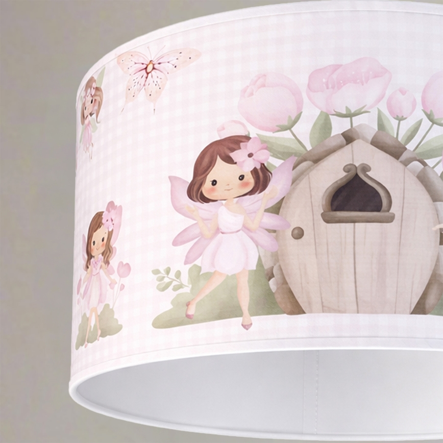 Brilagi - Suspension LED pour enfant BOBO sur câble 1xE27/60W/230V Ø 35 cm, rose à motifs fées