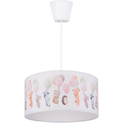Brilagi - Suspension LED pour enfants BOBO à cordon 1xE27/60W/230V Ø 35 cm blanc/motifs animaux