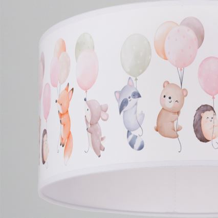 Brilagi - Suspension LED pour enfants BOBO à cordon 1xE27/60W/230V Ø 35 cm blanc/motifs animaux