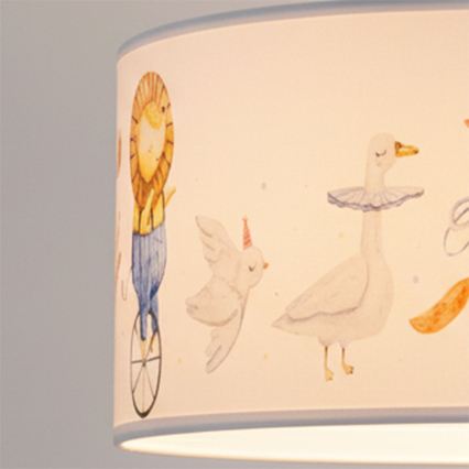 Brilagi - Suspension LED pour enfants BOBO sur câble 1xE27/60W/230V Ø 35 cm blanc/motifs animaux
