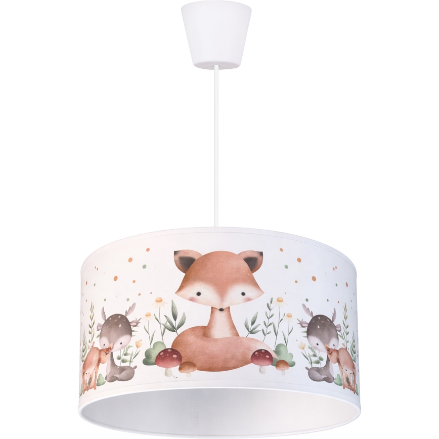 Brilagi - Suspension LED pour enfants sur câble BOBO 1xE27/60W/230V Ø 35 cm blanc à motifs animaux