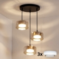 Brilagi - Suspension LED RGB+CCT dimmable sur câble AURA LUX 3xGX53/14W/230V 2700-6500K Wi-Fi Tuya noir/doré