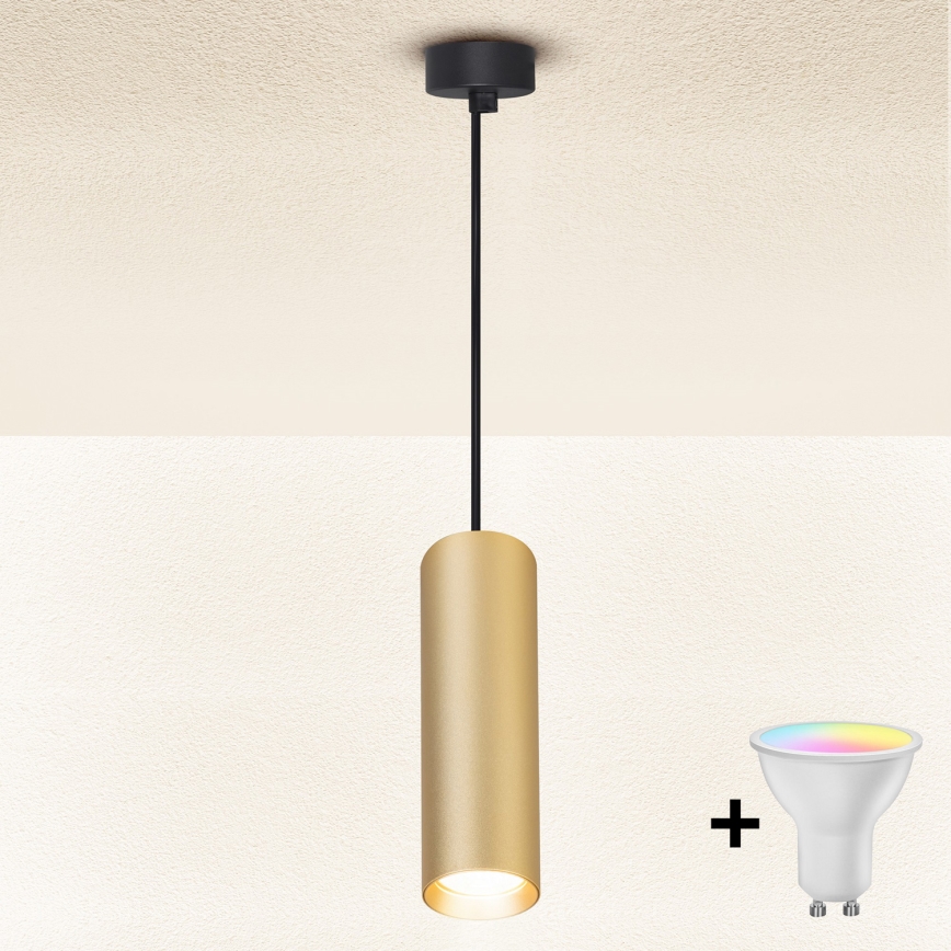 Brilagi - Suspension LED RGBW dimmable sur câble SELE 1xGU10/6,5W/230V 2700-6500K noir/doré
