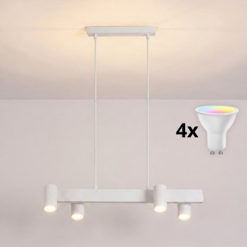 Brilagi - Suspension LED RGBW dimmable sur câble SELE 4xGU10/6,5W/230V 2700-6500K blanche