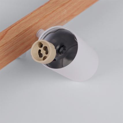 Brilagi - LED RGBW Suspension dimmable sur câble SELE 6xGU10/6,5W/230V 2700-6500K blanc/décor chêne + télécommande