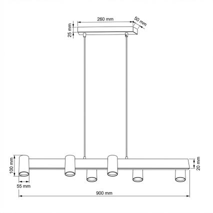Brilagi - Suspension LED RGBW dimmable sur câble SELE 6xGU10/6,5W/230V 2700-6500K beige + télécommande