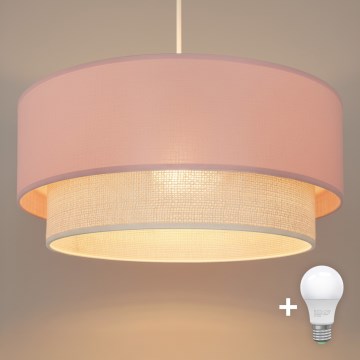 Brilagi - Suspension LED sur câble BOHO BOBO 1xE27/10W/230V Ø 40 cm rose/crème