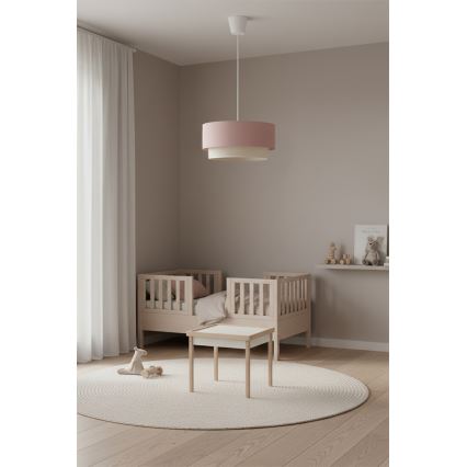 Brilagi - Suspension LED sur câble BOHO BOBO 1xE27/10W/230V Ø 40 cm rose/crème