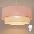 Brilagi - Suspension LED sur câble BOHO BOBO 1xE27/60W/230V Ø 40 cm rose/crème